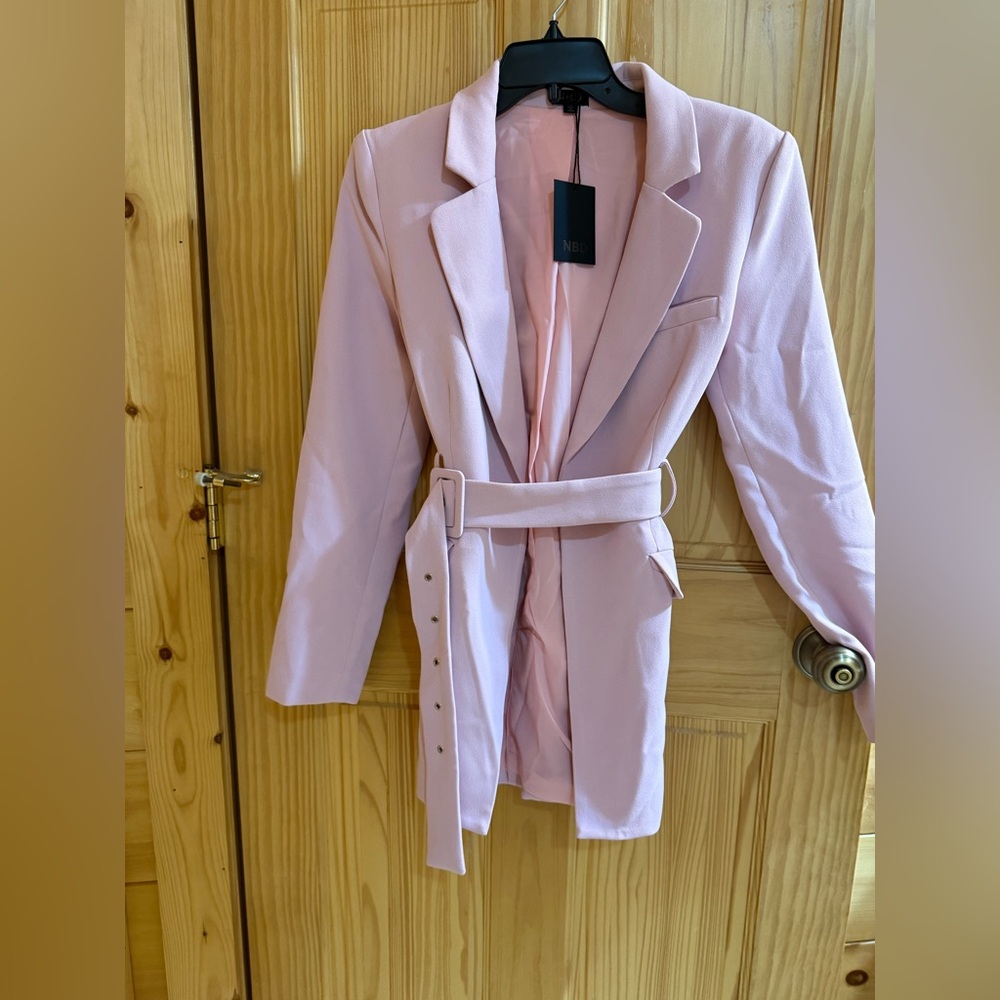 Pink Belted Women's Blazer